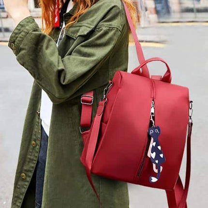 Women's Small Backpack with Cat Pendant - Wnkrs