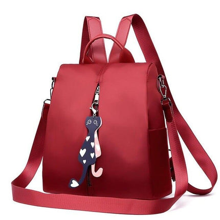 Women's Small Backpack with Cat Pendant - Wnkrs