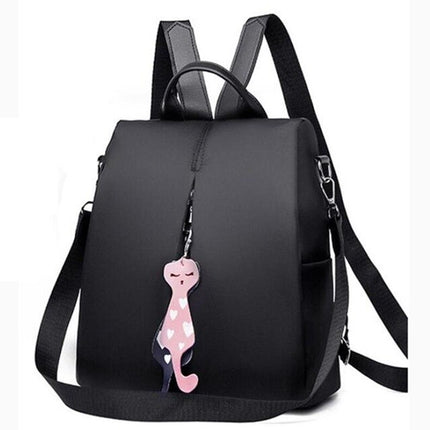 Women's Small Backpack with Cat Pendant - Wnkrs