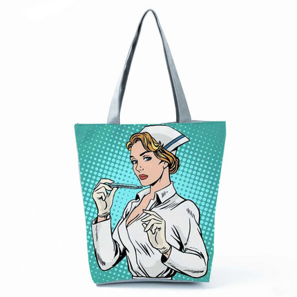 Women's Beach Printed Canvas Handbags - Wnkrs