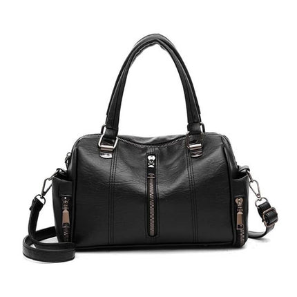 Women's Classic Shoulder Bag with Zipper - Wnkrs