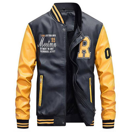 Men's Leather Bomber Jacket - Wnkrs
