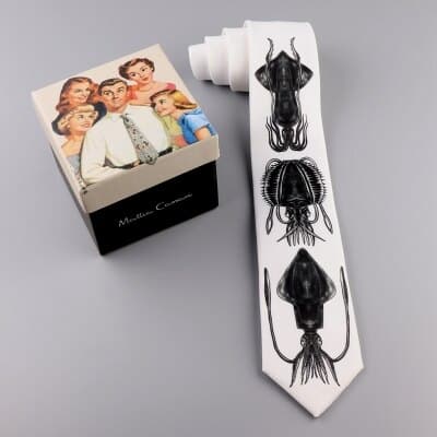 Men's Black and White Graphic Neck Tie - Wnkrs