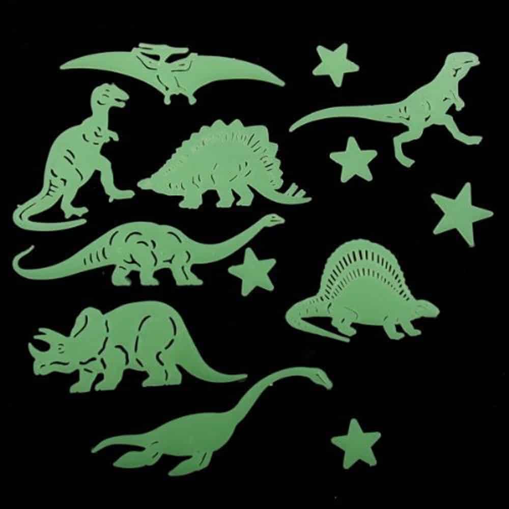 Boy's 13 Pcs Fluorescent Dinosaurs Wall Stickers