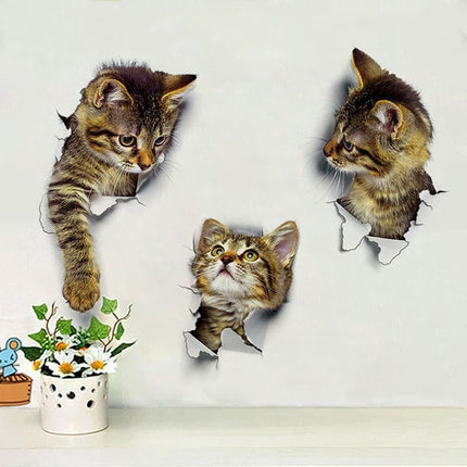 3D Cats Vinyl Wall Stickers - wnkrs