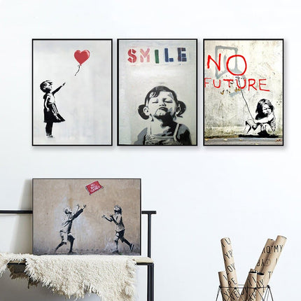 Abstract Wall Art Canvas Banksy Style - wnkrs