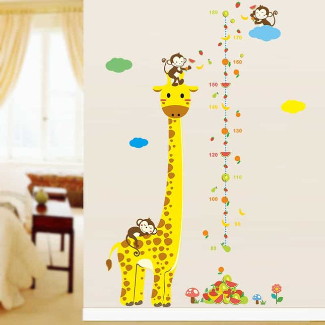 Cartoon Giraffe Height Measuring Wall Sticker - wnkrs