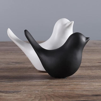Abstract Ceramic Bird Figurines Pair - wnkrs