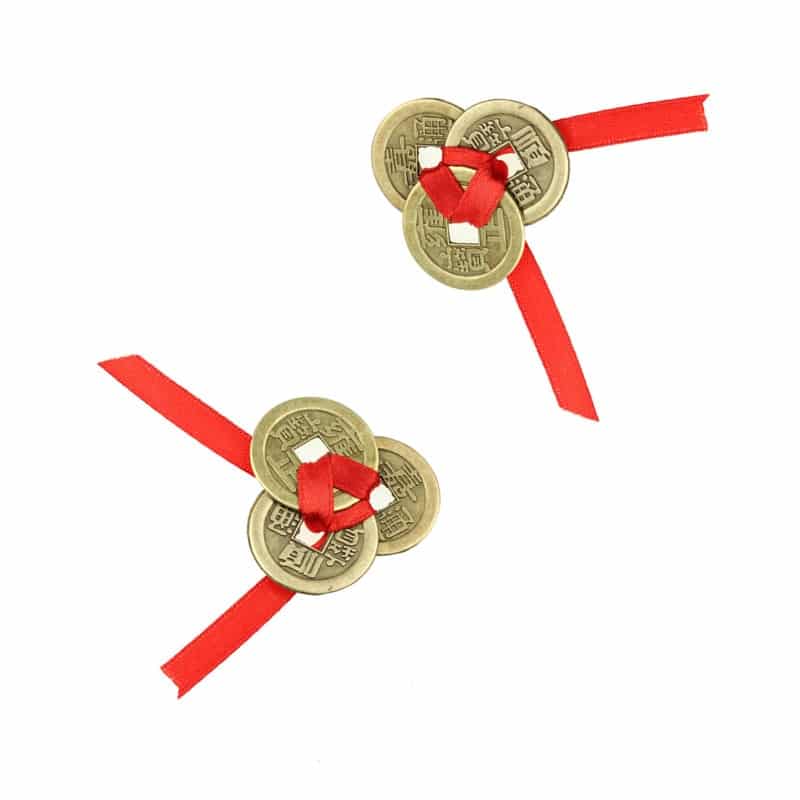 Antique-Style Feng Shui Brass Lucky Coins Set
