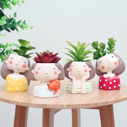 Lovely Girl Creative Design Succulent Pots Set - wnkrs