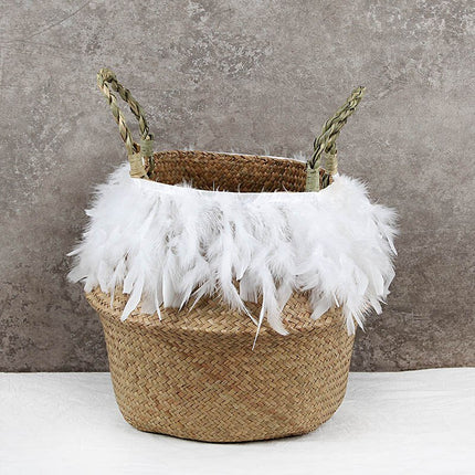 Woven Rattan Tassel Storage Basket - Wnkrs