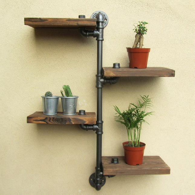 Industrial Iron Pipe Wall Shelf - wnkrs