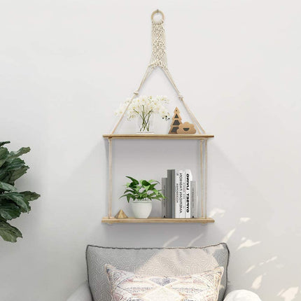 2-Tier Hanging Macrame Shelf - wnkrs