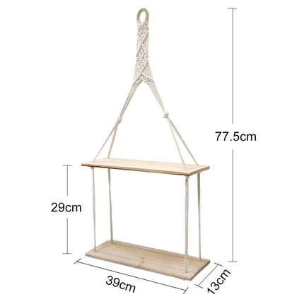 2-Tier Hanging Macrame Shelf - wnkrs