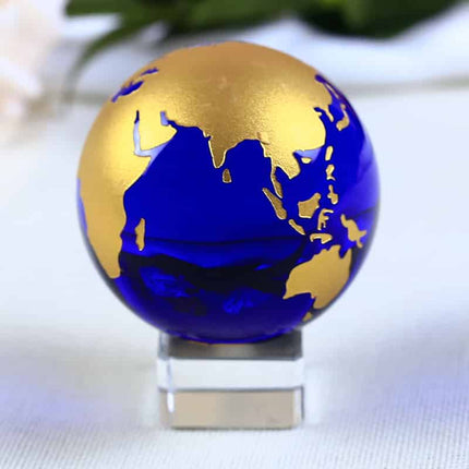 6 cm Blue Earth Planet Crystal Ball - wnkrs