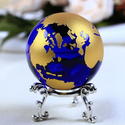 6 cm Blue Earth Planet Crystal Ball - wnkrs