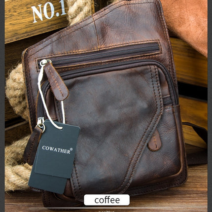 Casual Solid Men's Genuine Leather Shoulder Bag - Wnkrs