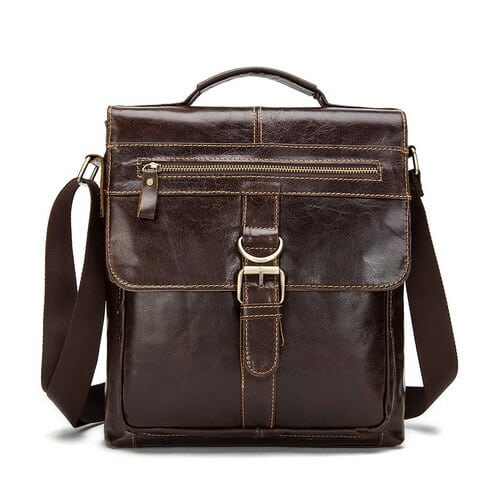 Men's Leather Crossbody Bag - Wnkrs