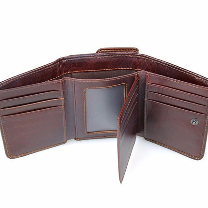 Men's Vertical Wax Leather Wallet - Wnkrs