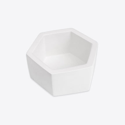 White Hexagon Ceramic Planter - wnkrs