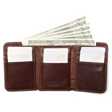 Men's Leather Vertical Trifold Wallet - Wnkrs