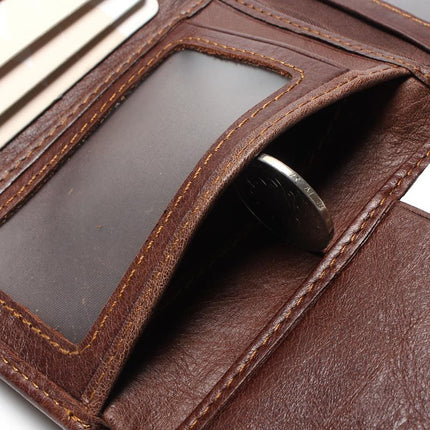 Men's Leather Vertical Trifold Wallet - Wnkrs
