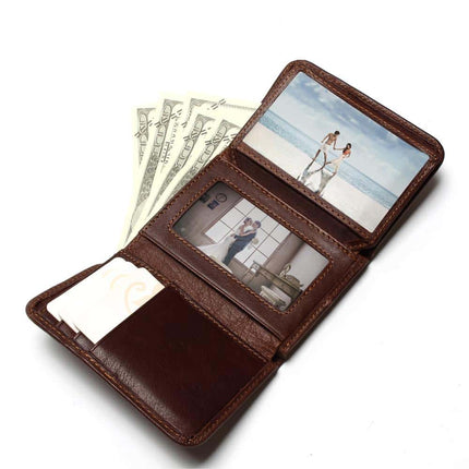Men's Leather Vertical Trifold Wallet - Wnkrs
