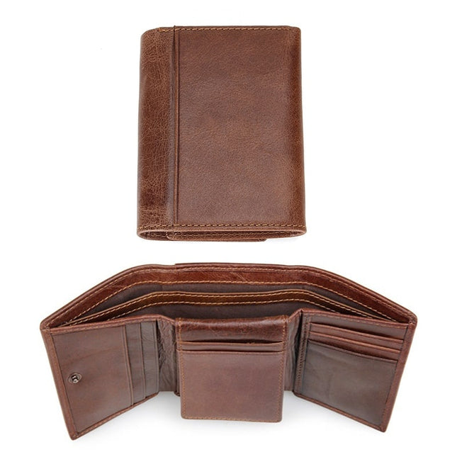 Men's Leather Vertical Trifold Wallet - Wnkrs