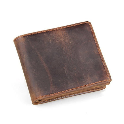 Luxury Coffee and Light Brown Men's Genuine Leather Short Wallet - Wnkrs