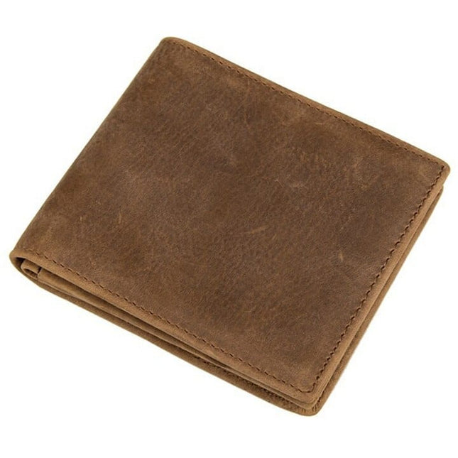 Luxury Coffee and Light Brown Men's Genuine Leather Short Wallet - Wnkrs