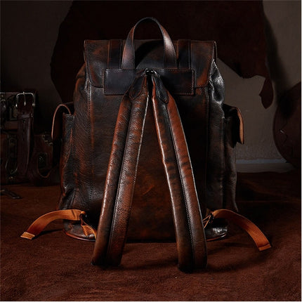 Vintage Style Men's Leather Backpack - Wnkrs