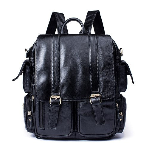 Casual Large Capacity Men's Genuine Leather Backpack - Wnkrs