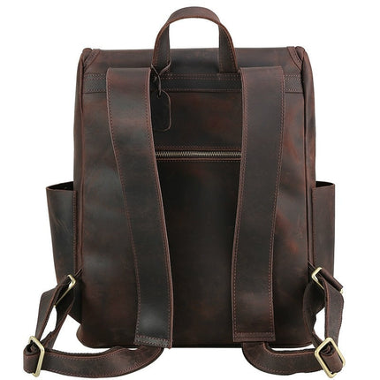 Vintage Large Capacity Men's Genuine Leather Backpack - Wnkrs