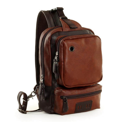 Men's Futuristic Style Leather Backpack - Wnkrs