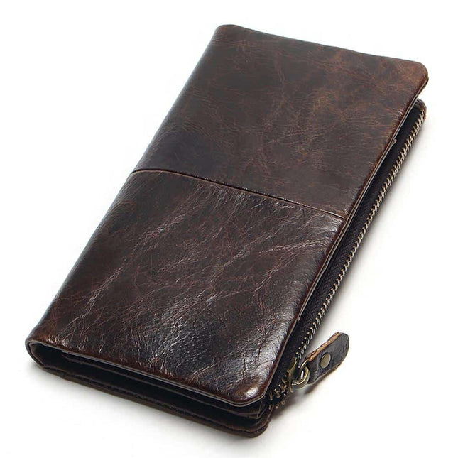 Oil Leather High Capacity Multi-Card Wallet for Men - Wnkrs