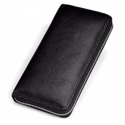 Long Leather Business Wallet with Zipper for Men - Wnkrs