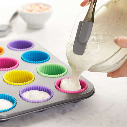Colorful Round Shaped Silicone Cupcake Molds 12 pcs Set - wnkrs