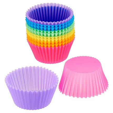 Colorful Round Shaped Silicone Cupcake Molds 12 pcs Set - wnkrs