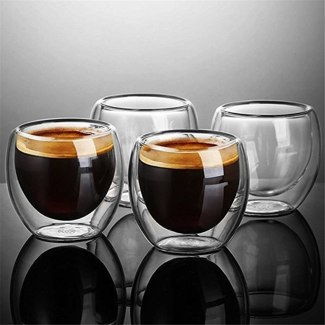 Heat-Resistant Double Wall Glass Coffee Cups - wnkrs