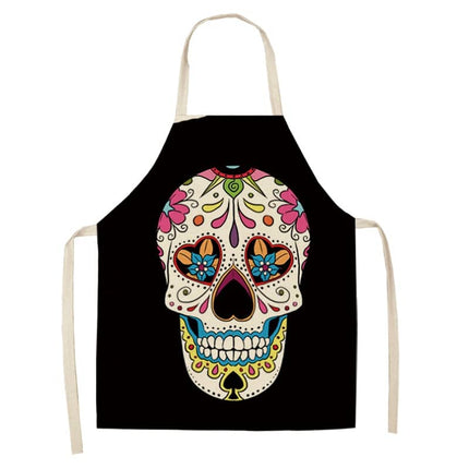 Sugar Skull Patterned Kitchen Apron - wnkrs