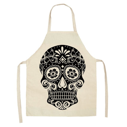 Sugar Skull Patterned Kitchen Apron - wnkrs