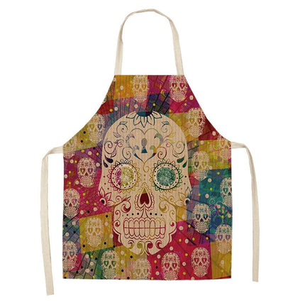 Sugar Skull Patterned Kitchen Apron - wnkrs