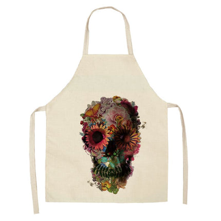 Sugar Skull Patterned Kitchen Apron - wnkrs