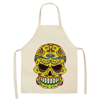 Sugar Skull Patterned Kitchen Apron - wnkrs