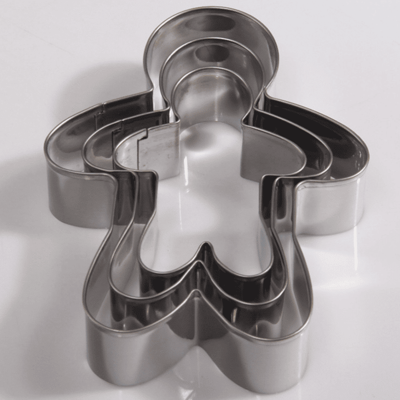 Gingerbread-Person Stainless Steel Cookie Cutters, 3-Piece Set