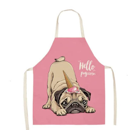 Funny Pug Print Apron - Wnkrs