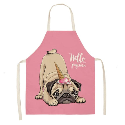 Funny Pug Print Apron - Wnkrs