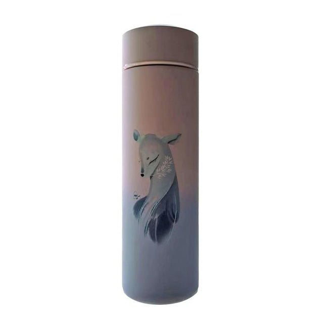 Nordic Style Deer Print Straight Cup Insulated Thermos - Wnkrs