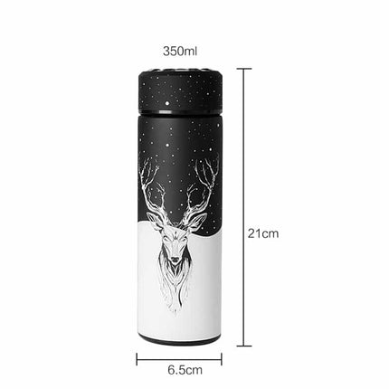 Nordic Style Deer Print Straight Cup Insulated Thermos - Wnkrs