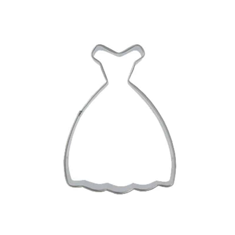 Dress Shaped Cookie Cutter in Silver